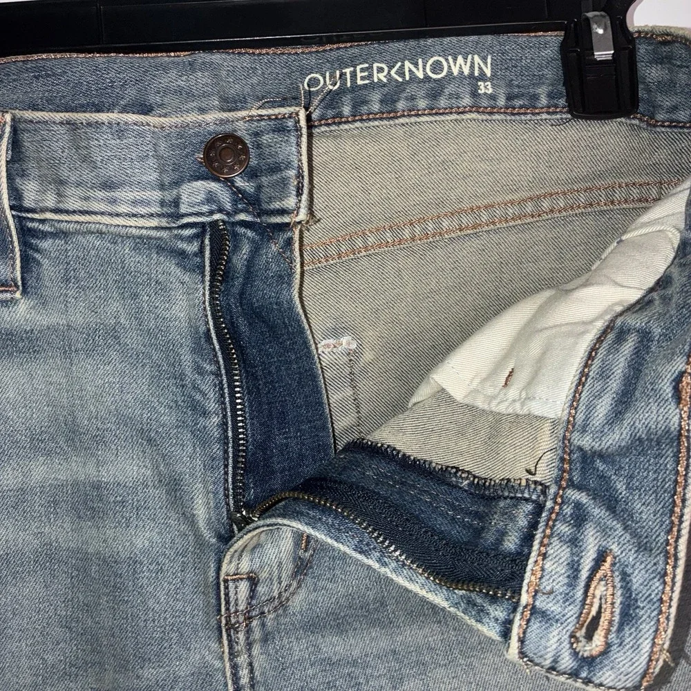 Outerknown Jeans Men's Size 33 x 30 SEA Jean OK Med Lt‎ Wash Blue Faded Shade F